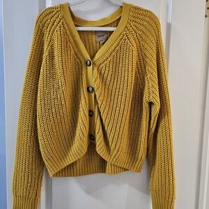 Mustard Chunky Button-Front Cardigan